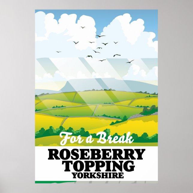 Roseberry Topping Yorkshire poster de viagens (Frente)