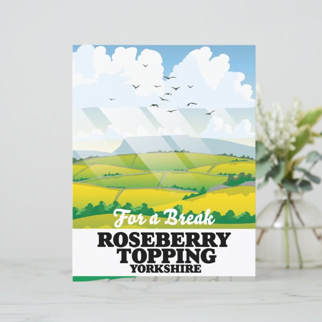 Roseberry Topping Yorkshire poster de viagens Magn (Em pé/Frente)