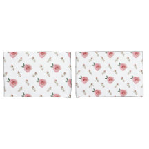 Rosebud Bloom Pillow Cases Double-Sided Floral