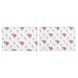 Rosebud Bloom Pillow Cases  Double-Sided Floral 