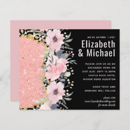 Rosegold WEDDING Glitter Floral Rosa Girly