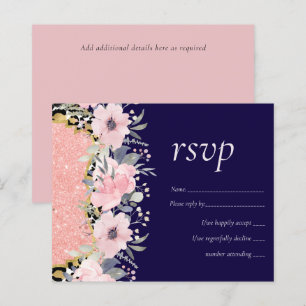 Rosegold WEDDING Glitter Floral Rosa Girly