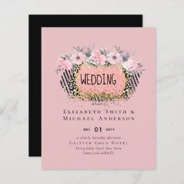 Rosegold WEDDING Glitter Floral Rosa Girly