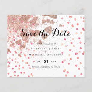Rosegold Wedding Glitter Hearts Girly Glam