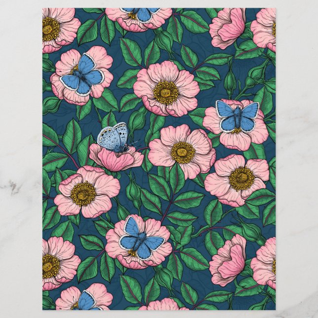 Roseira brava e borboletas (Frente)