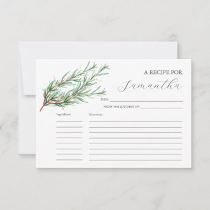 Rosemary de Aquarela de Cartões de Receita Imprimí