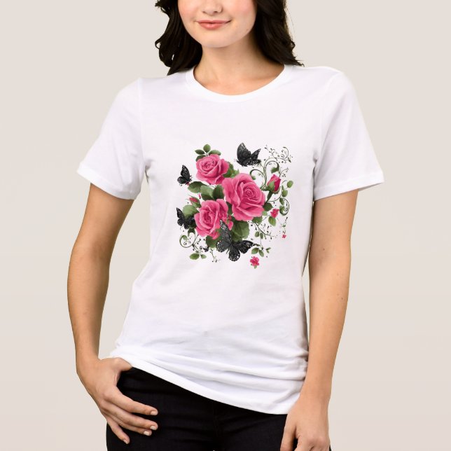 Roses and Butterflies, Colorful Design, (Frente)