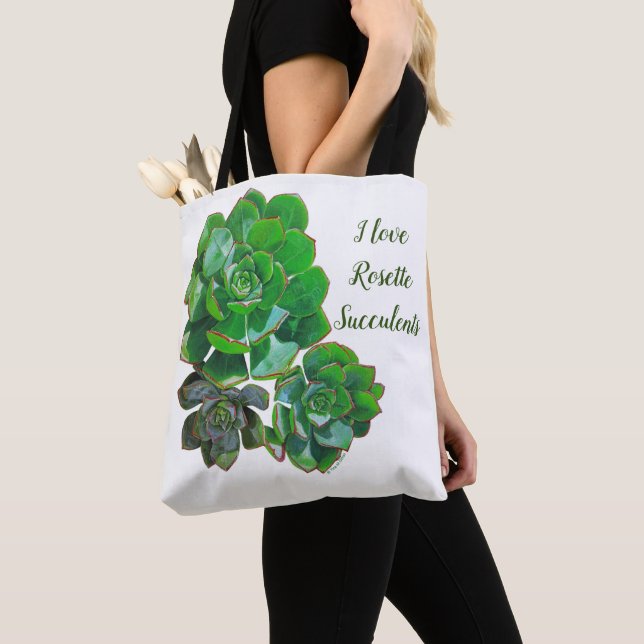 Rosette Succulents Tote Bags (Close Up)
