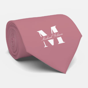 Rosewood Pink Monograma Personalizado Gravata pa