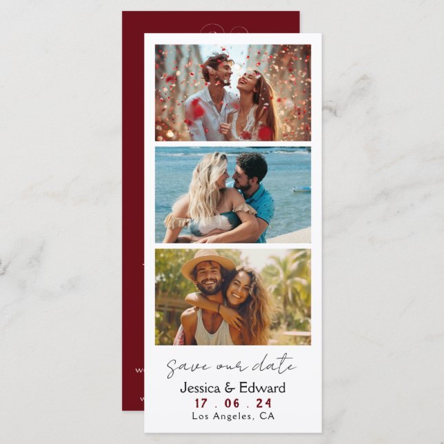 Rosewood Salva A Data Foto Booth Código Qr (Frente/Verso)