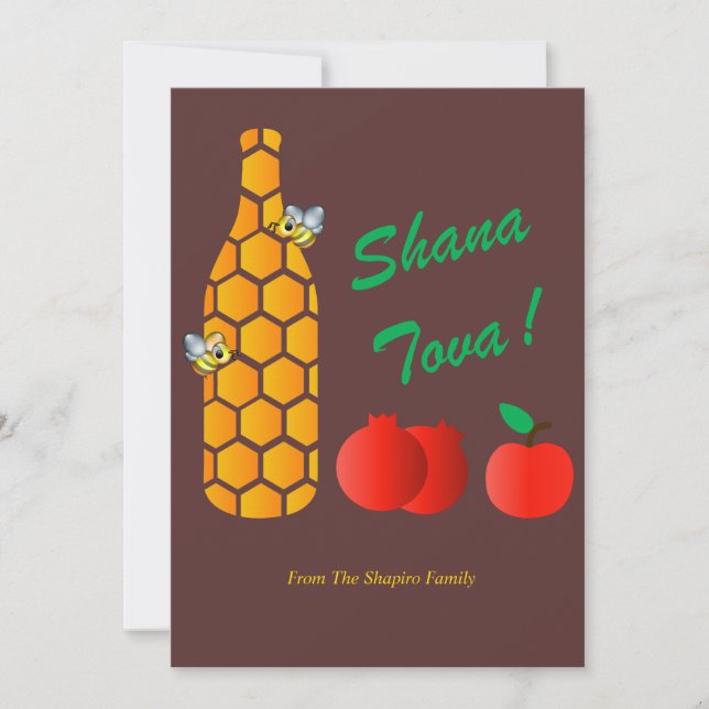 Rosh Hashanah | Cartões de saudação de ano novo ju (Frente)