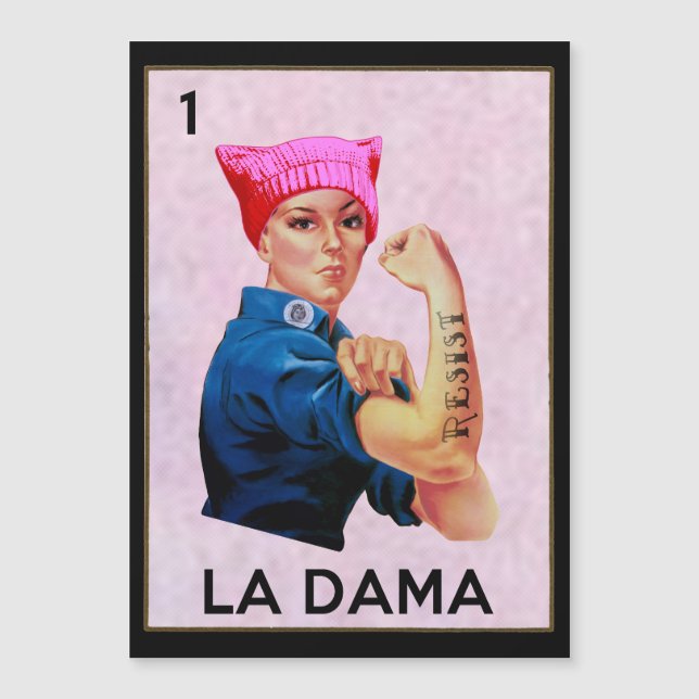 Rosie the Riveter Resiste La Dama Loteria (Frente)