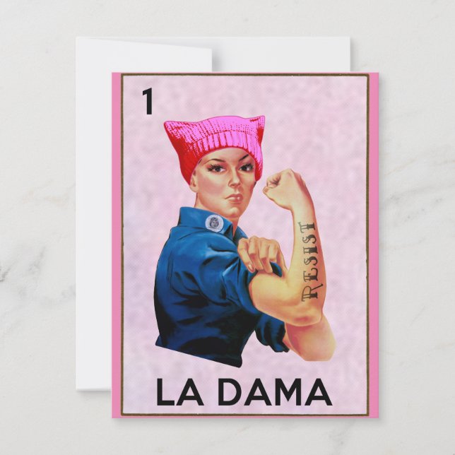 Rosie the Riveter Resiste La Dama Loteria (Frente)