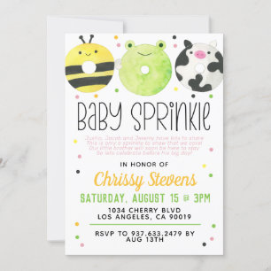 Rosquinha Animal Baby Sprinkle Chá Convite