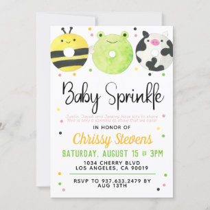 Rosquinha Animal Baby Sprinkle Chá Convite