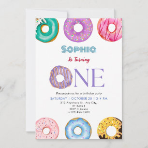 Rosquinha Colorida Um Convite de aniversário