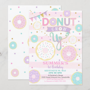 Rosquinha Cresce Convite Para primeiros aniversari