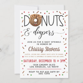 Rosquinha de Chocolate Bebê aspersão Chá Convite