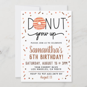 Rosquinha De Chocolate Cresce Convite De Aniversár