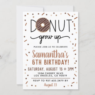 Rosquinha De Chocolate Cresce Convite De Aniversár