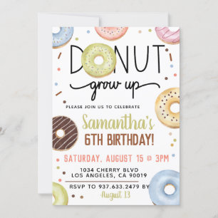 Rosquinha De Chocolate Cresce Convite De Aniversár