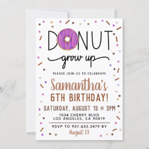 Rosquinha De Chocolate Cresce Convite De Aniversár