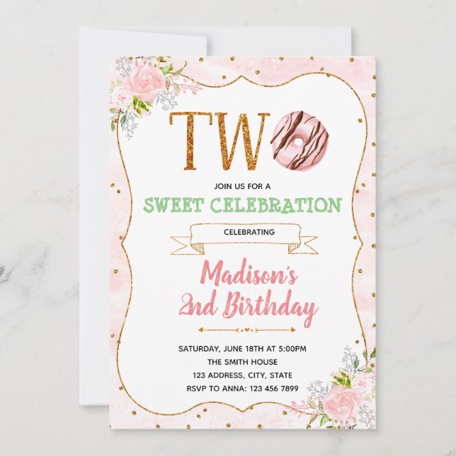 Rosquinha dois doce convite (Frente)