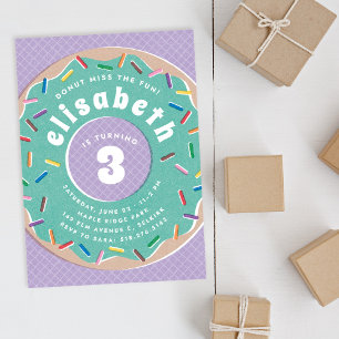 Rosquinha e Convite de aniversário de aspersores