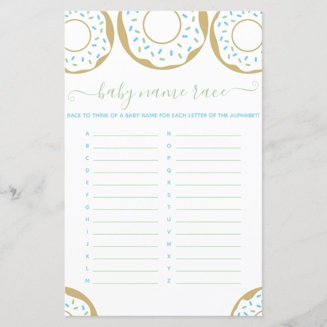 Rosquinha Empurrada Com Amor, Jogo Race De Nome Do (Frente)