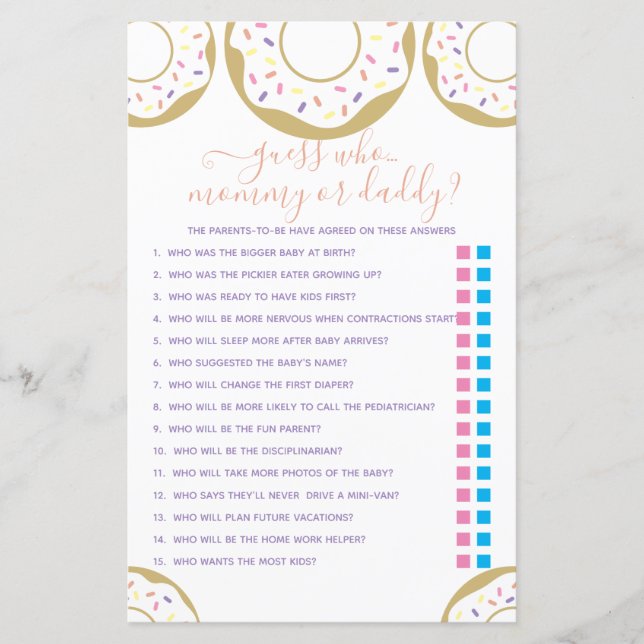 Rosquinha Espelhada Com Amor Adivinha Quem? Jogo (Frente)