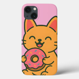 Rosquinha Gato Bonito - Capas de telefone Kawai En