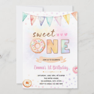 Rosquinha ONE doce convite de aniversário