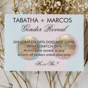 Rosquinha Sexo do Bebê Revelar Cartões de Arranq