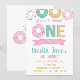 Rosquinha Sweet One First Birthday Convite