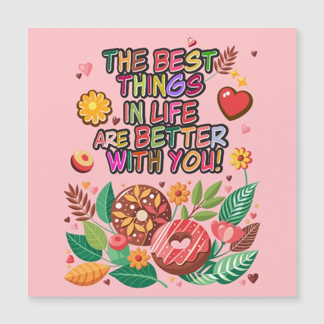 Rosquinhas e flores do Dia de os namorados de sala (Frente)