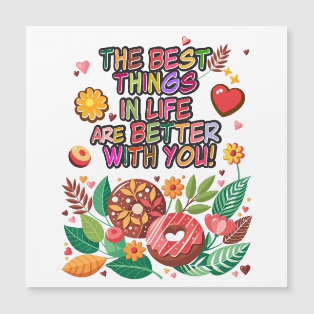 Rosquinhas e flores do Dia de os namorados de sala (Frente)