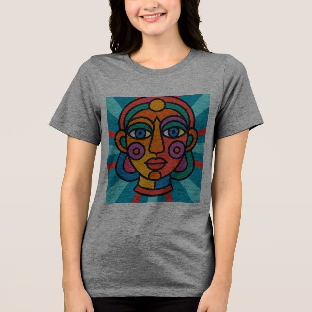 Rosto Abstrato Psicodélico – Geométrico Surrealist (Frente)