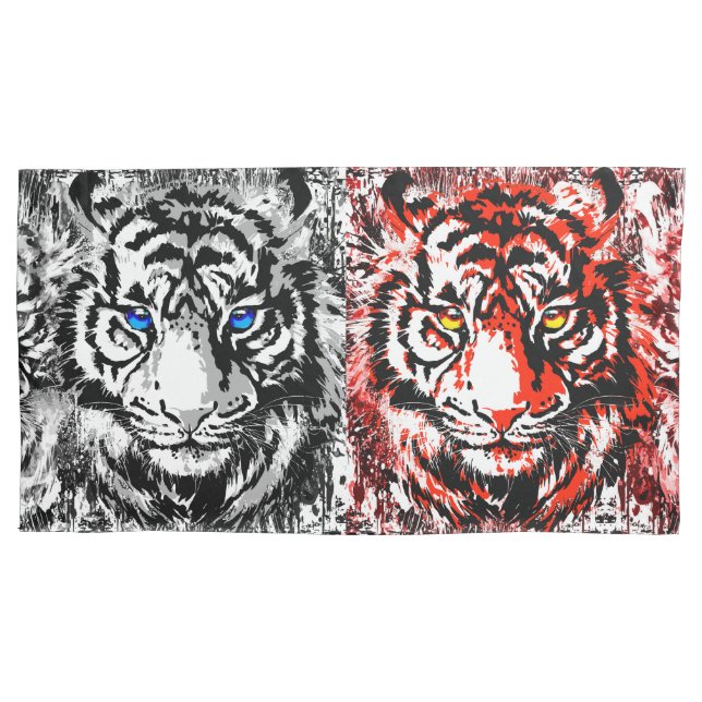 Rosto branco-vermelho-tigre - Esteira dos olhos-de (Frente)