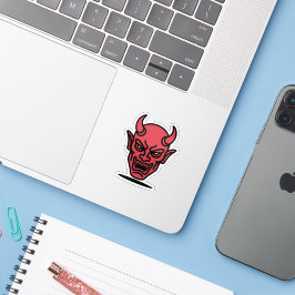 Rosto de Diabo Vermelho Malvado Adesivo de Hallowe