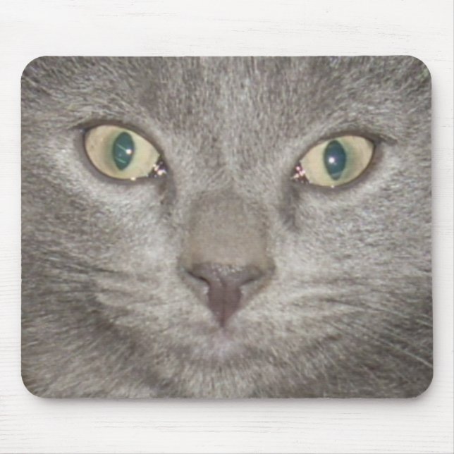 rosto de gatinho2 mousepad - cinza (Frente)