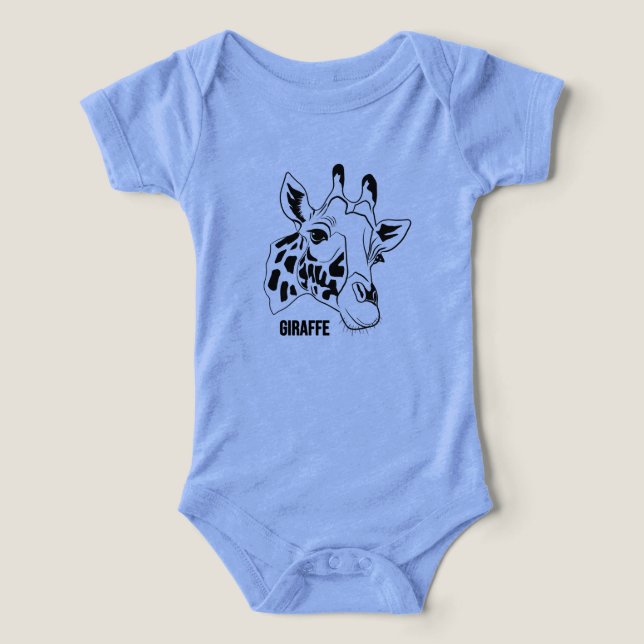 Rosto de girafa em roupas de bebê de crianças pequ (Design frontal)
