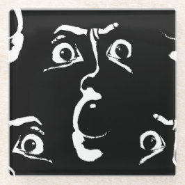 rosto de horror preto e branco