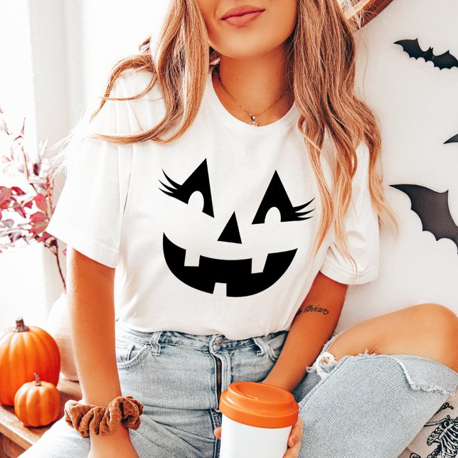 Rosto de Jack O Lantern Feminino Preto para Mulher (Criador carregado)