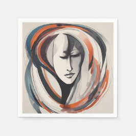 Rosto de Mulher Elegante Marrom Guardanapos de pap