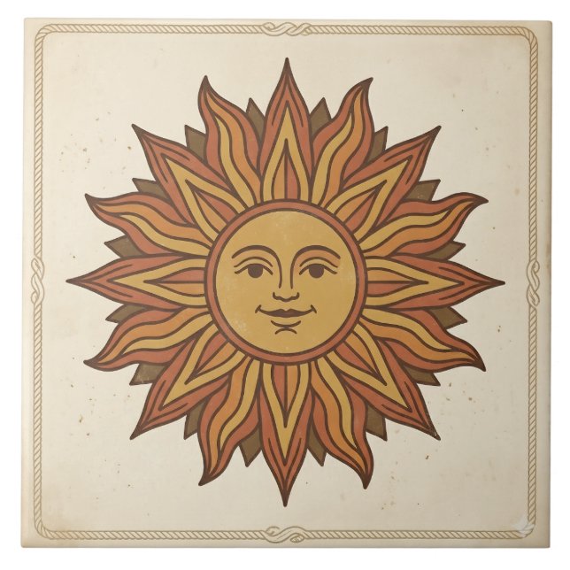 Rosto de Sol Celestial Vintage (Frente)