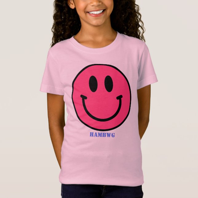 Rosto de Sorriso da Rapariga Emoji Camiseta HAMbWG (Frente)