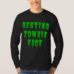 Rosto de Zumbi Relaxado - Camiseta Divertida de Ha