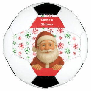 Rosto do Papai Noel Bola de Futebol Divertida do