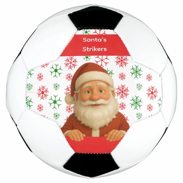 Rosto do Papai Noel | Bola de Futebol Divertida do (Frente)