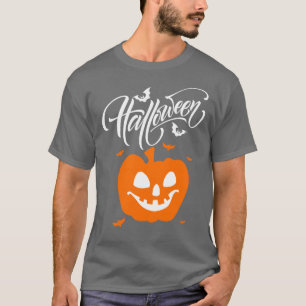 Rosto Engraçado Abóbora Camisetas de Halloween p